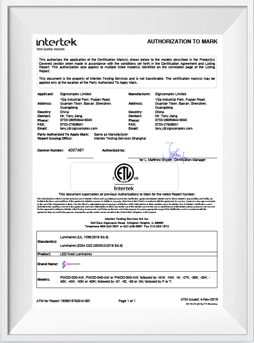 ETL Certified