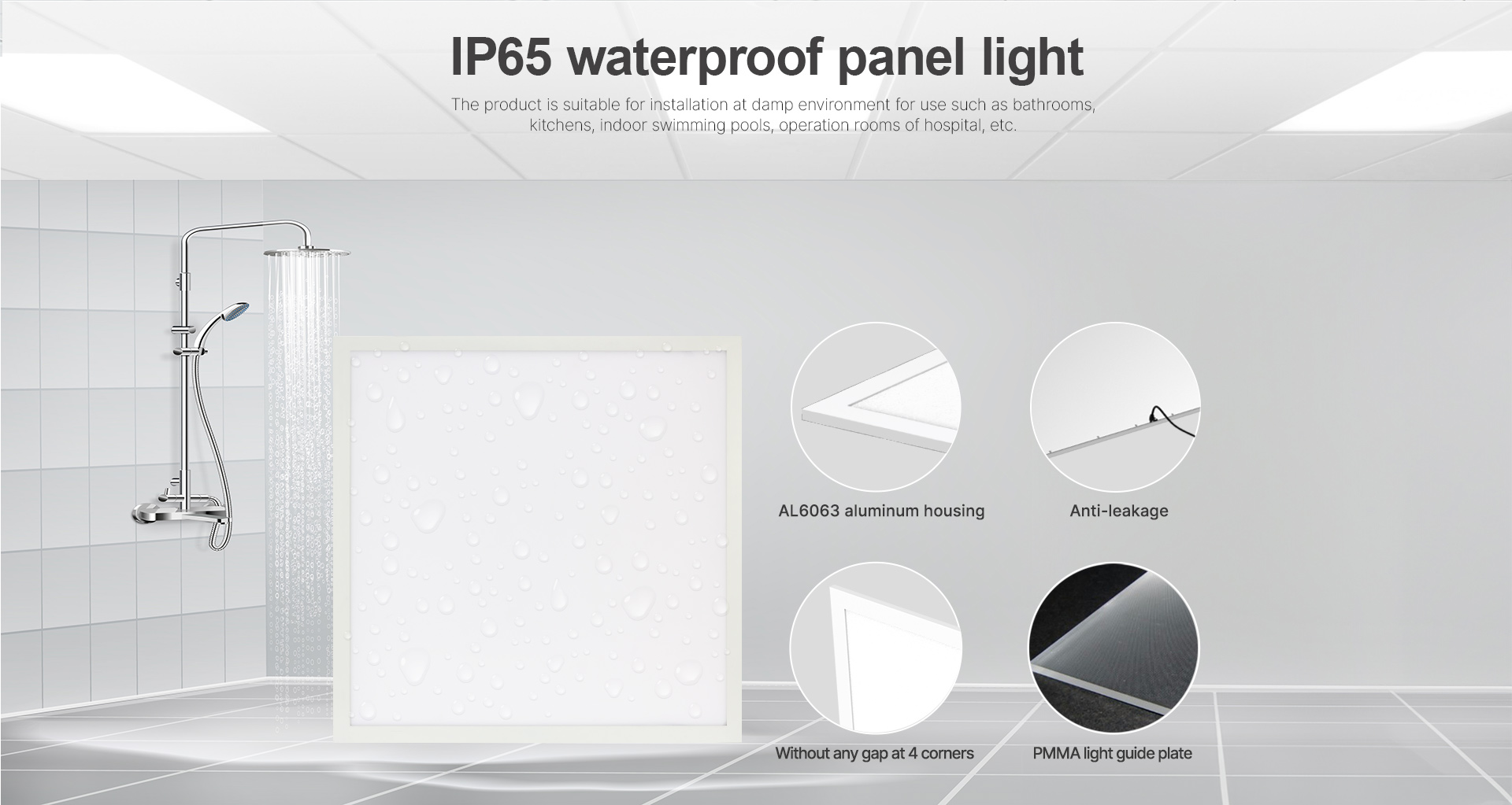 IP65 waterproof panel light