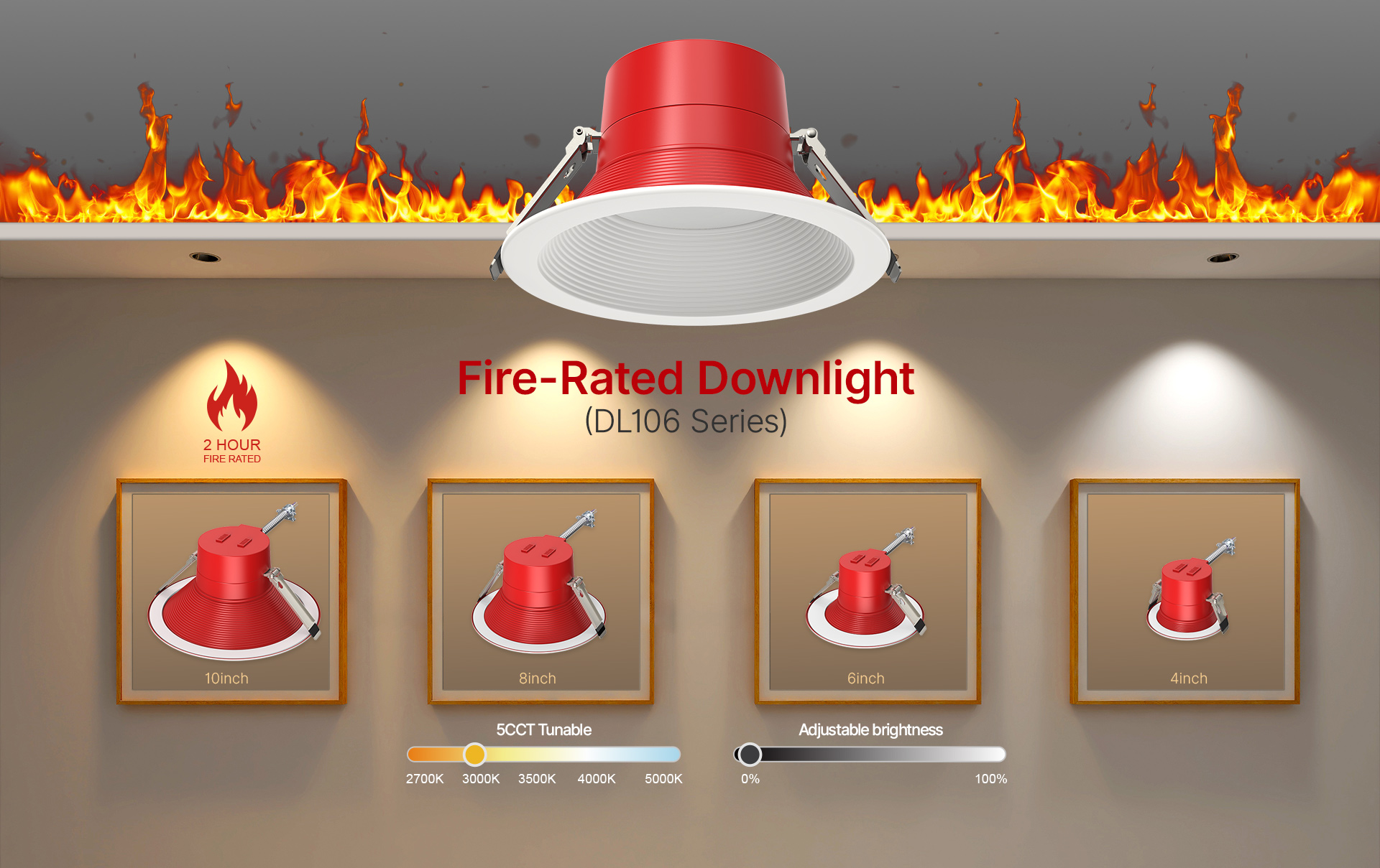 Fire-rated downlight DL106 series