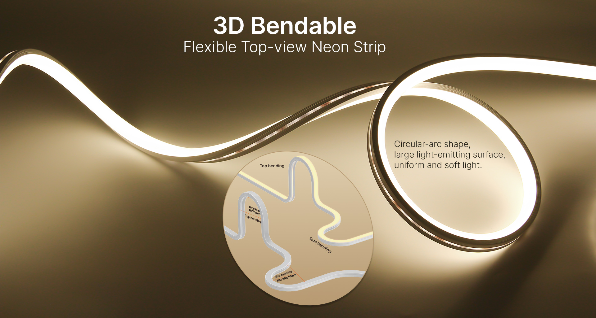 3D Bendable Flexible Top-view Neon Strip