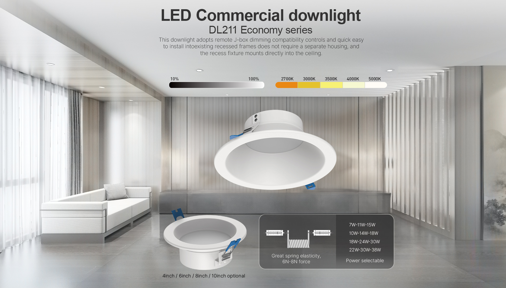 LED Commercial downlight DL211 series