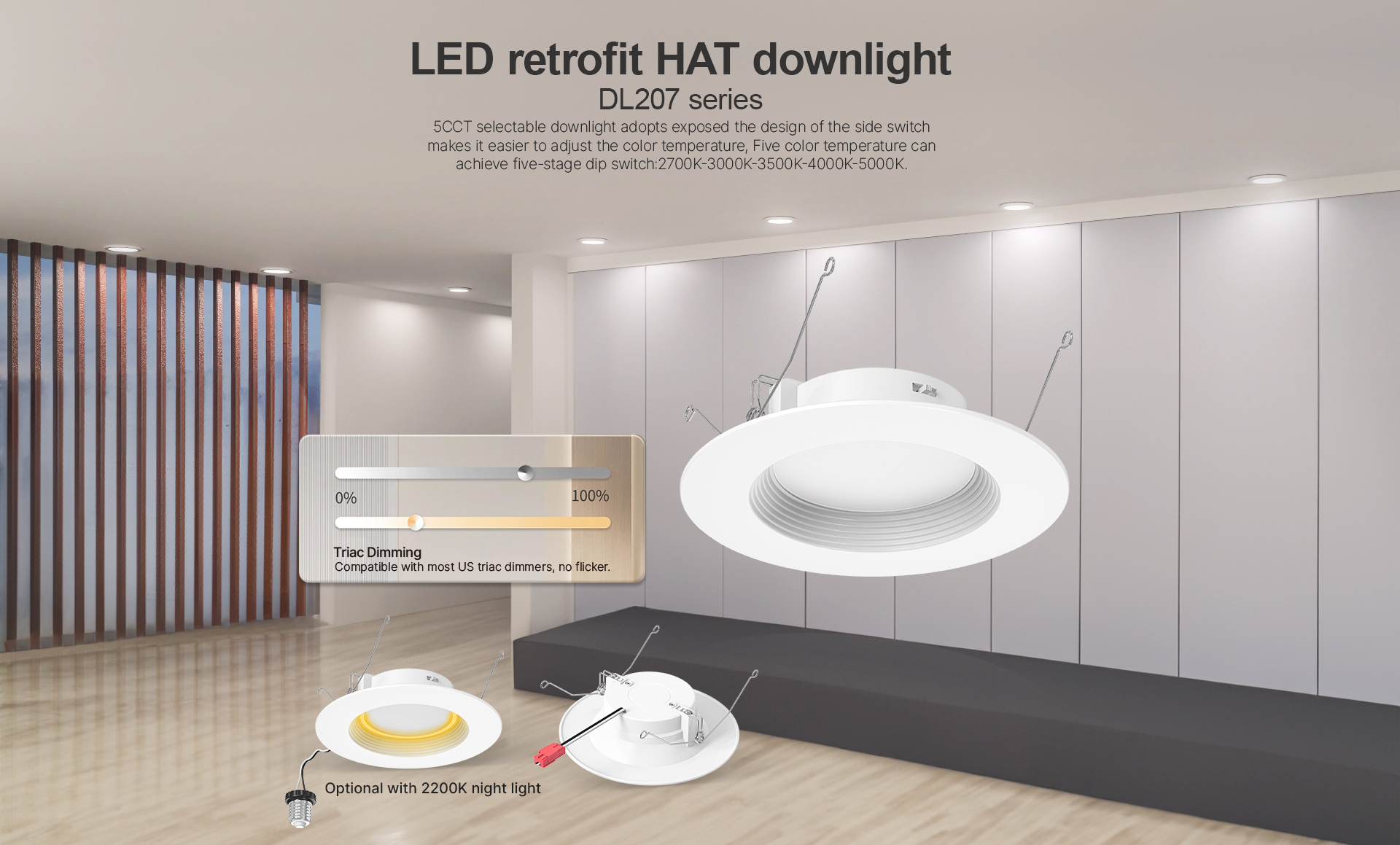 LED retrofit HAT downlight DL207 series